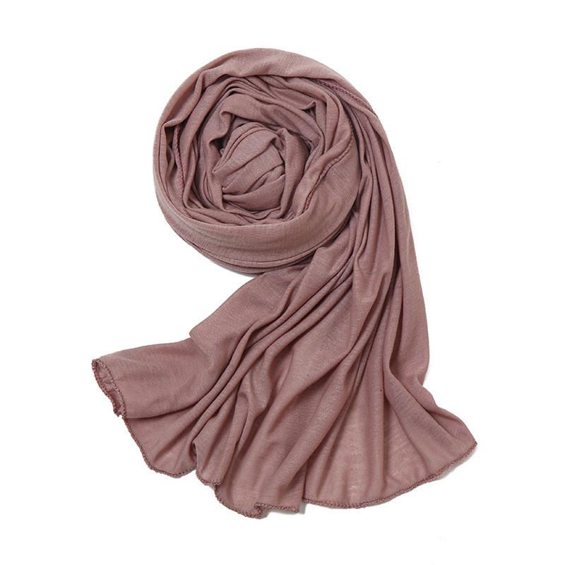 Light Cotton Monochrome Scarf Wrap With Stretch Breathable Fabric For Casual Wear