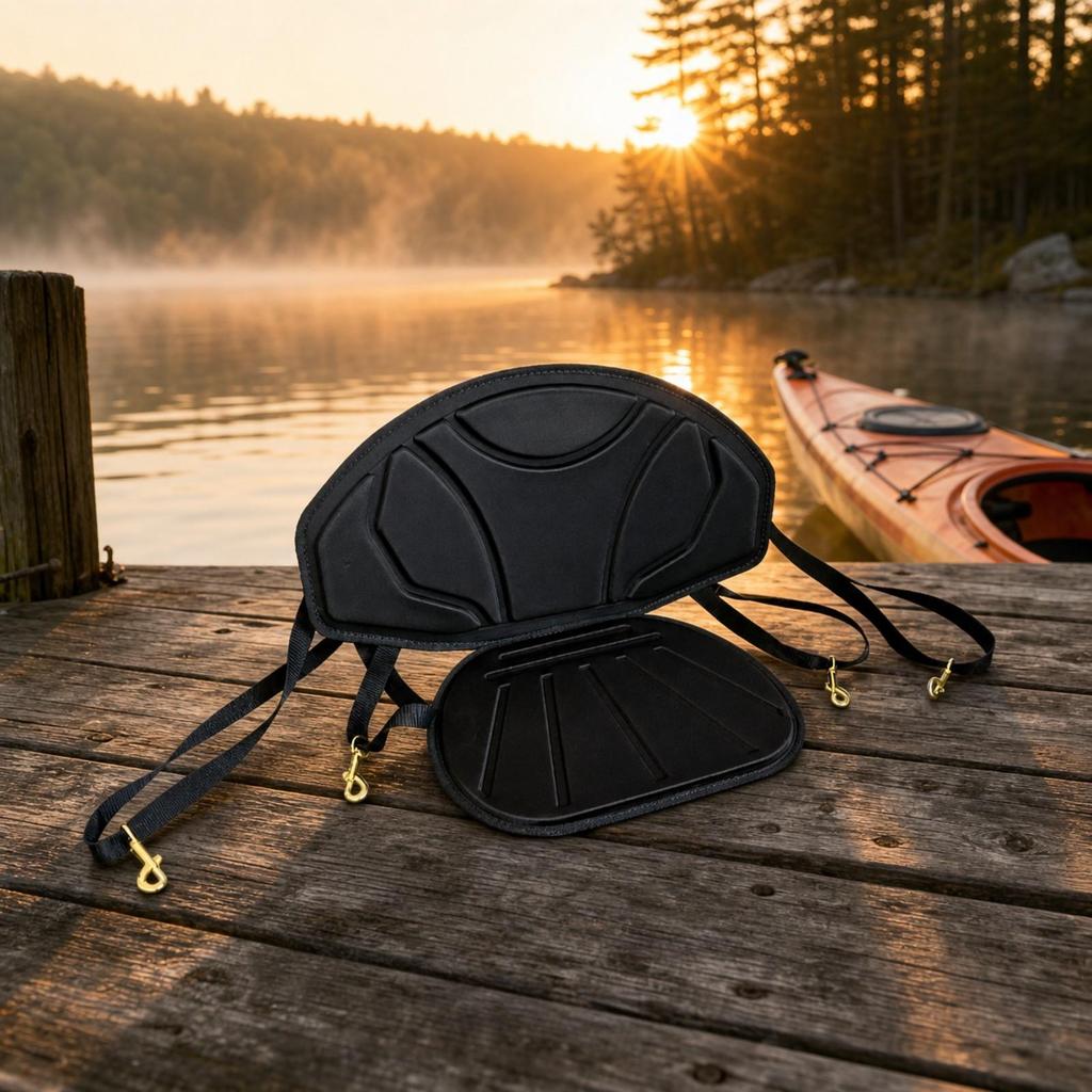 Boat Seat Cushion with Detachable Backrest Supportive for Kayaking, Canoeing