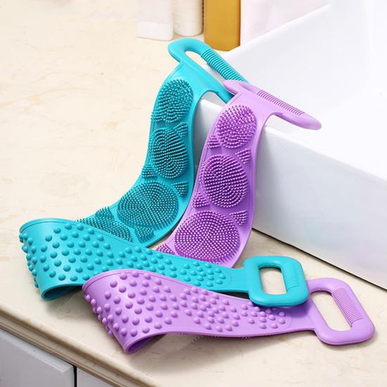 Silicone Back Scrubber Easy To Clean 5mm Thick Design Double-Sided Exfoliation Massage Bath Scrubber