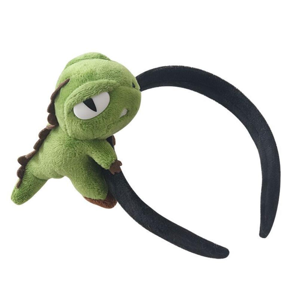 Cartoon Little Dinosaur Doll Cute Headband Korean Internet Celebrity Super Cute Headband Plush Hairpin Exquisite Brooch Hair Accessories