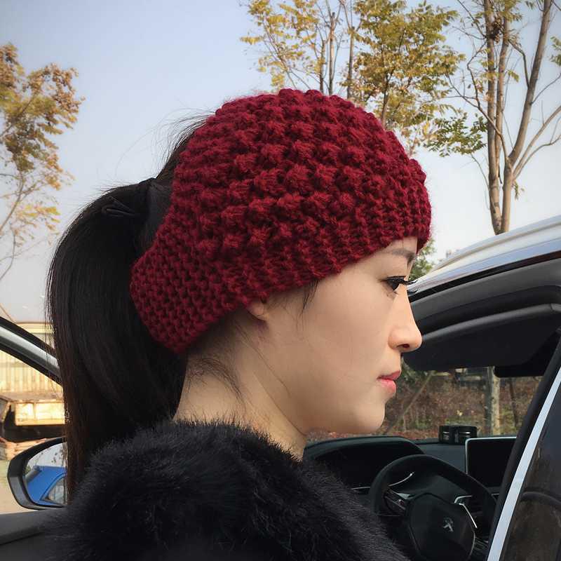 Women's Autumn/Winter Korean Knitted Wide-Brim Headband: Warm Wool Headgear with Flower for Hair & Head Protection