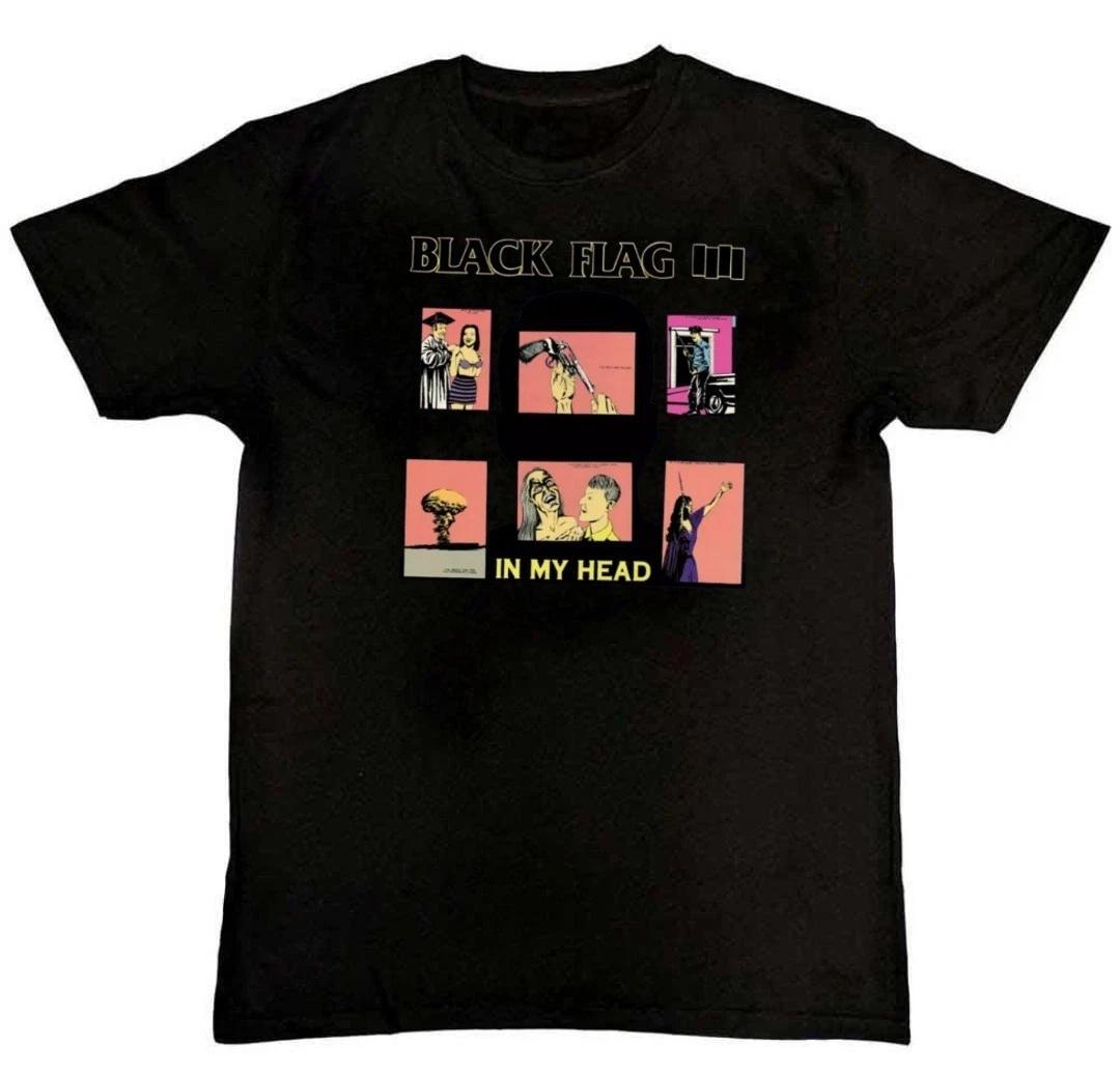 

Black Flag Band In My Head Graphic Print Unisex Mens 100% Cotton T-shirt Mens Tees Top L
