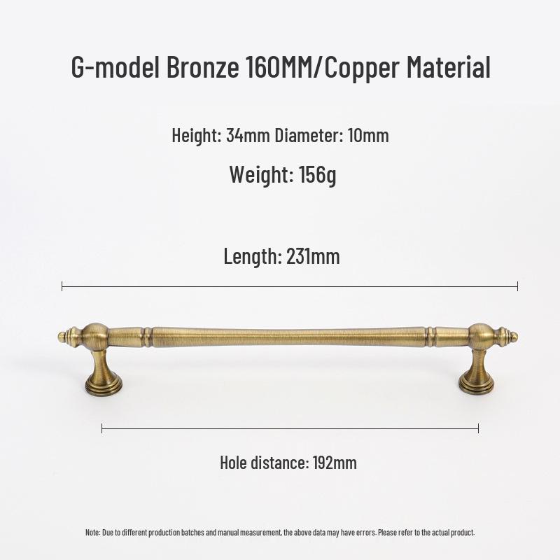Bronze Brass Pull Handle: New Chinese Style Cabinet, Wardrobe & Drawer Retro Door Handle