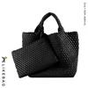 New 2022 Large Capacity PU Woven Tote Bag - Trendy Cross-Border Business & Casual Mother-Child Handbag