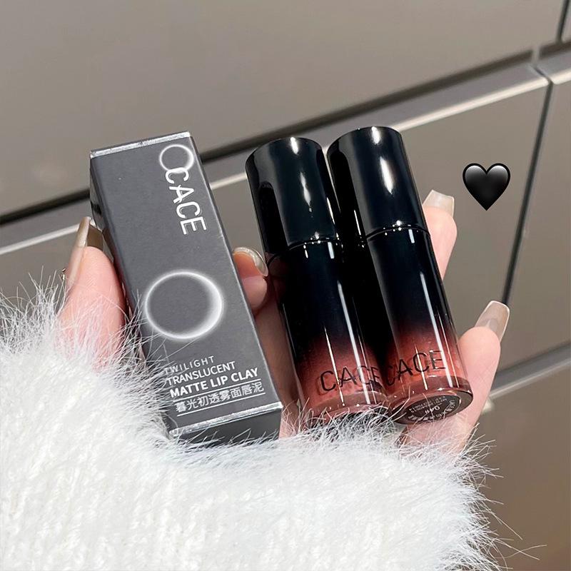 CACE Twilight Dew Matte Lip Mud: Silky, Pigmented, Whitening, Long-Lasting, Non-Stick Velvet Lip Gloss.