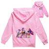Kids Girls Anime Cartoon K-Pop Rumi Zoey Mira Print Casual Hooded Long Sleeves Zipper Jacket Coat