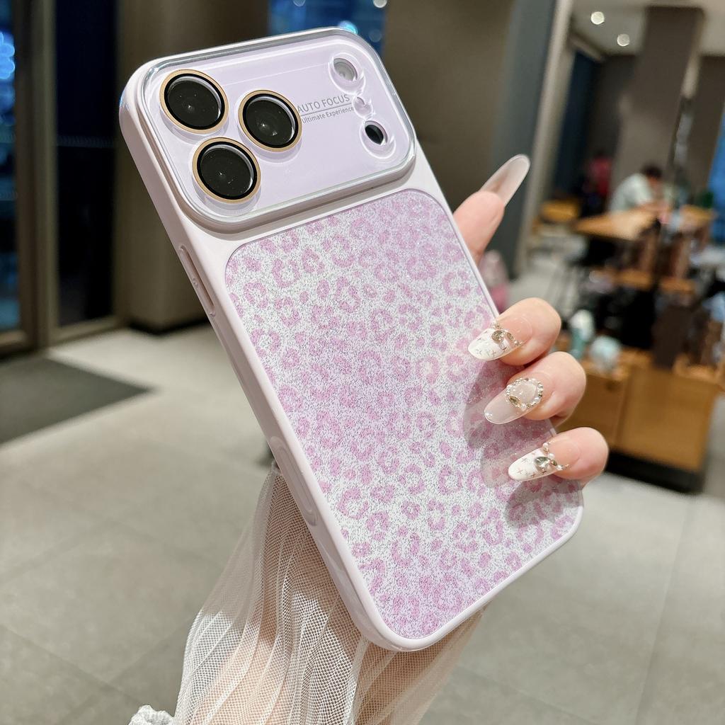 The New Glitter Smudges Leopard Print and Changes In Seconds 17 for iPhone17promax Mobile Phone Case 16pro All-inclusive 14/15.