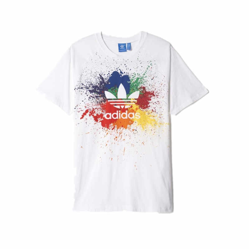 

Adidas Originals Breathable Rainbow Splash T-Shirt Men Tops AZ8632 S