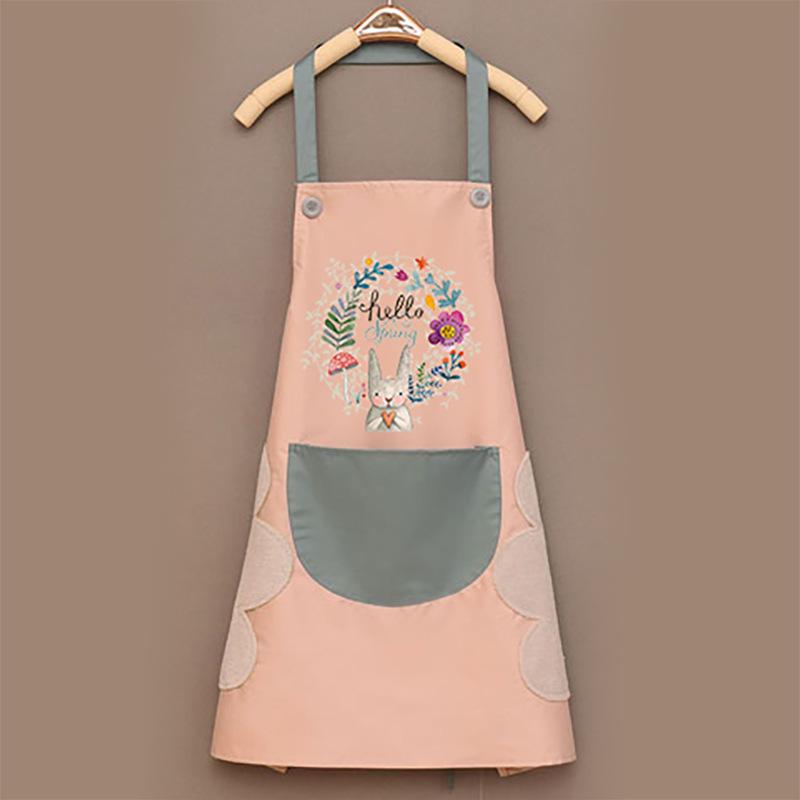 Custom Waterproof Washable Kitchen Apron with Logo, Neck-Hanging Style, Minimum Order of One.
