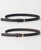 Lingseoul [Gift Option] 20Mm Vintage Leather Belt - [Brown/Black]