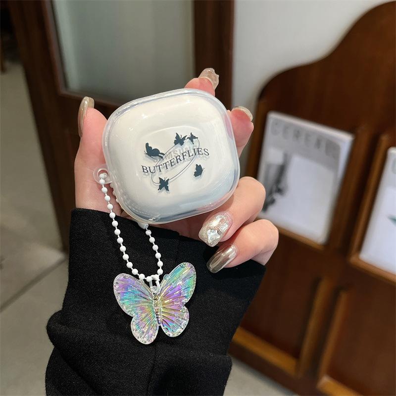 Cute Butterfly For Samsung Galaxy Buds Pro/Live/FE Soft TPU -Fall Transparent Earphone Case For Galaxy Buds Pro 2 Cover