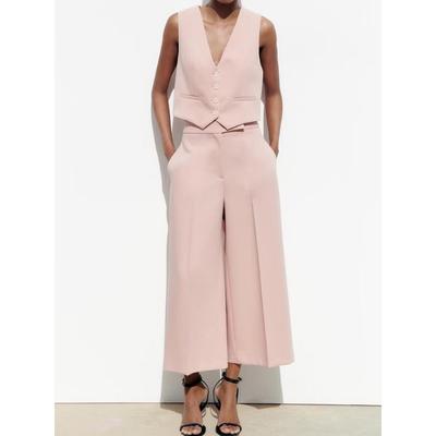 Women Summer 2 Pieces Sets Casual Solid Vests Coats and Wide Leg Pants Female Elegant Street Two Suits Clothing Ensemble Jogging Femme