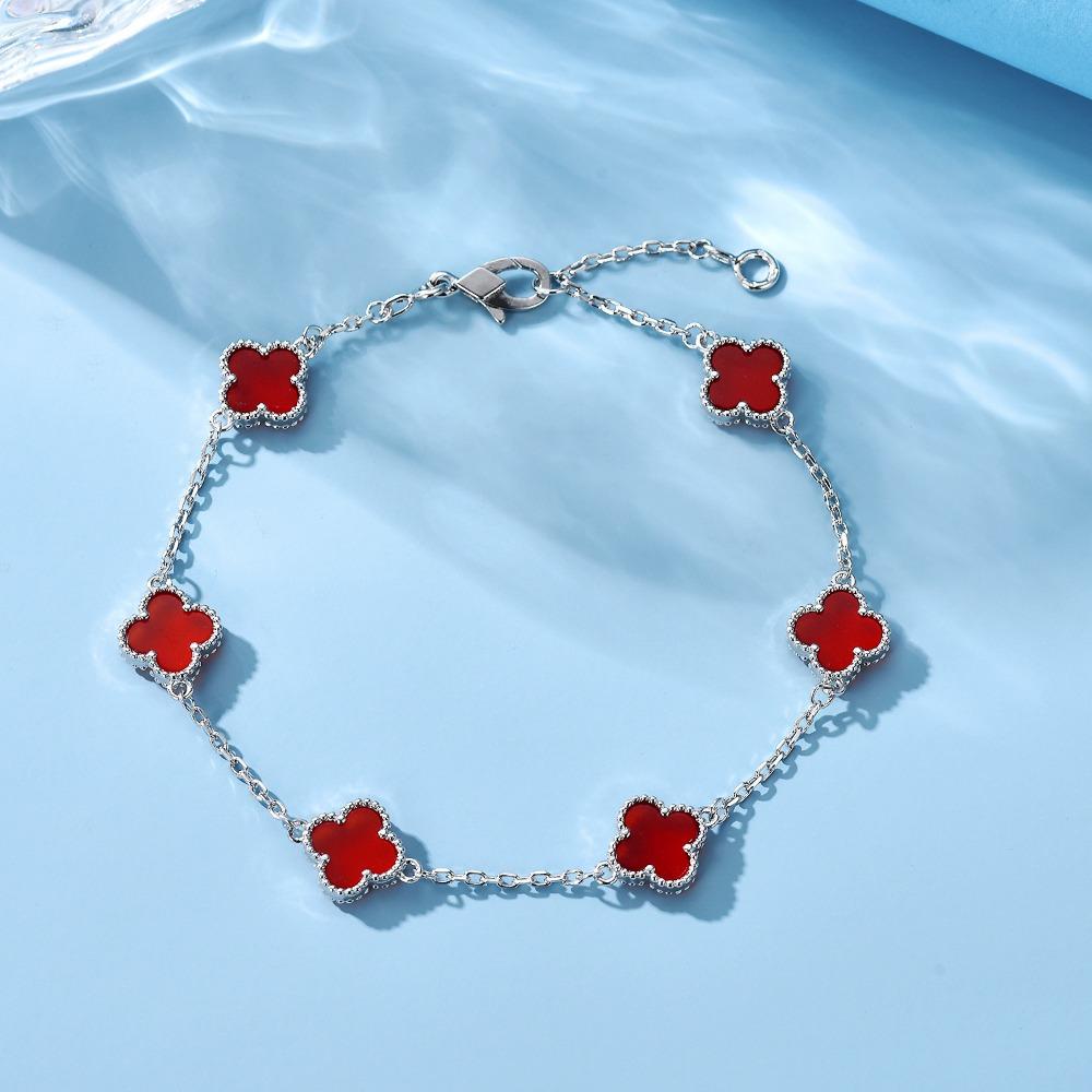 

Mini Six Flower Bracelet Fashion Exquisite High-end Four-leaf Clover Bracelet платиновый