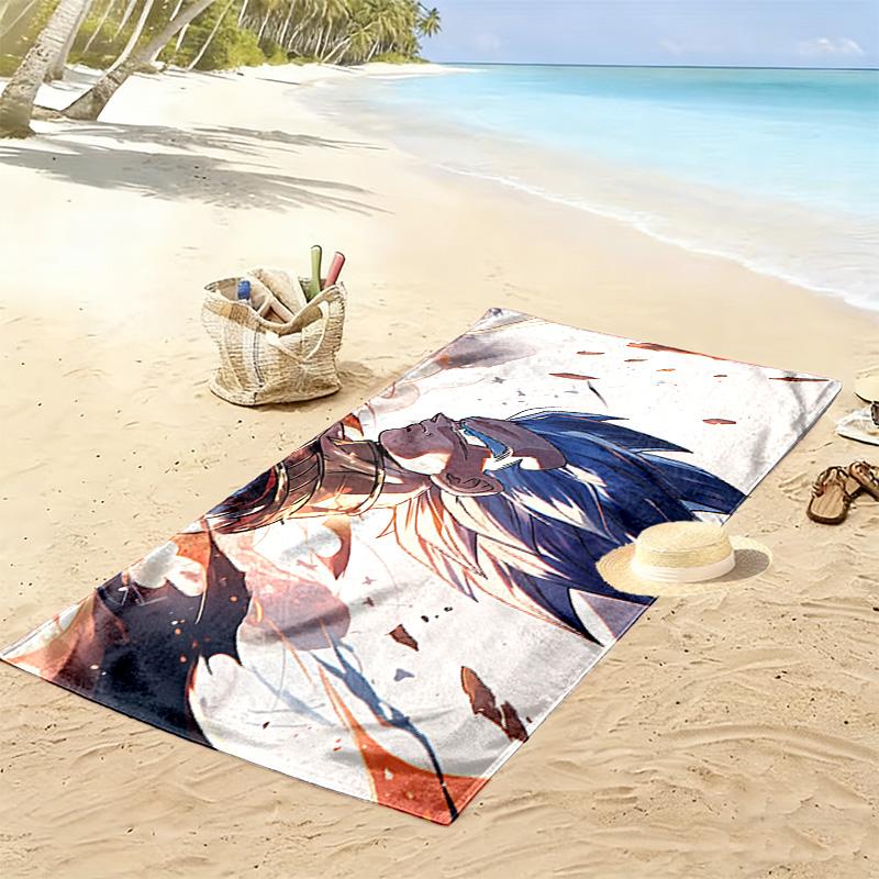 Dragon Ball Print Beach Towel, Large Soft Quick Dry Towel for Beach Camping Swimming