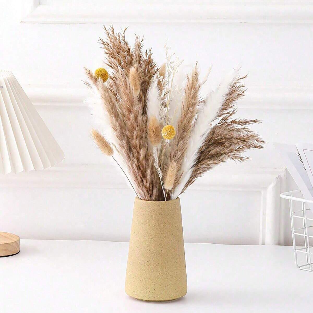 

1 шт. Минималистичная ретро матовая керамическая ваза, Круглая ваза из грубой керамики, Креативное украшение для дома,