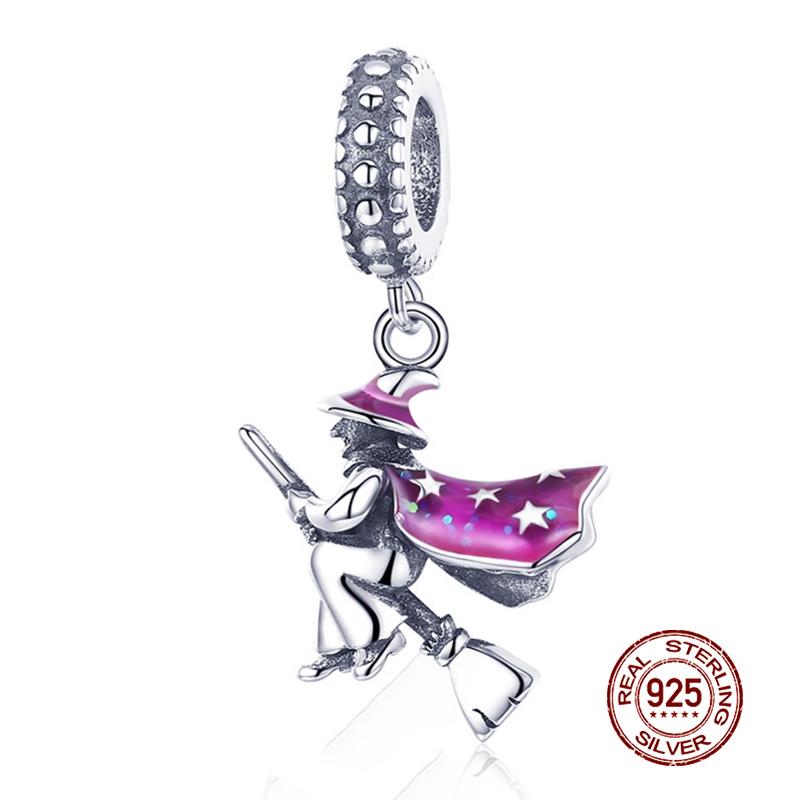 WOSTU Real 925 Silver Heart Beads Flower Retro Pattern Charms Pendant Fit Original DIY Bracelet Necklace Silver Jewelry