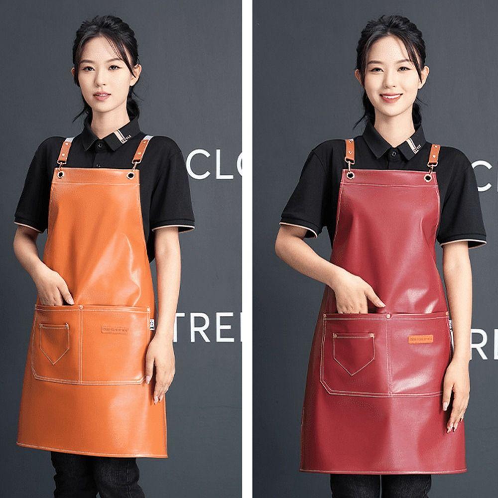 PU Pečení Vaření Zástěry Vodotěsné Pracovní oblečení Vysoce kvalitní Zástěra Domácí práce