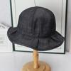 Foldable ruffle edge pleated dome bucket hat women's wide-brimmed outdoor travel shows small face daily versatile basin hat tide