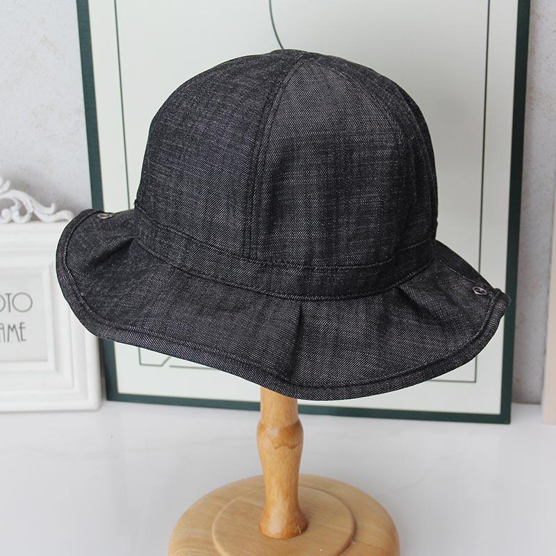Foldable ruffle edge pleated dome bucket hat women's wide-brimmed outdoor travel shows small face daily versatile basin hat tide