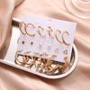 Punk Exaggerated C-shaped Fashion and Elegant Temperament Set Earrings 9-piece Set