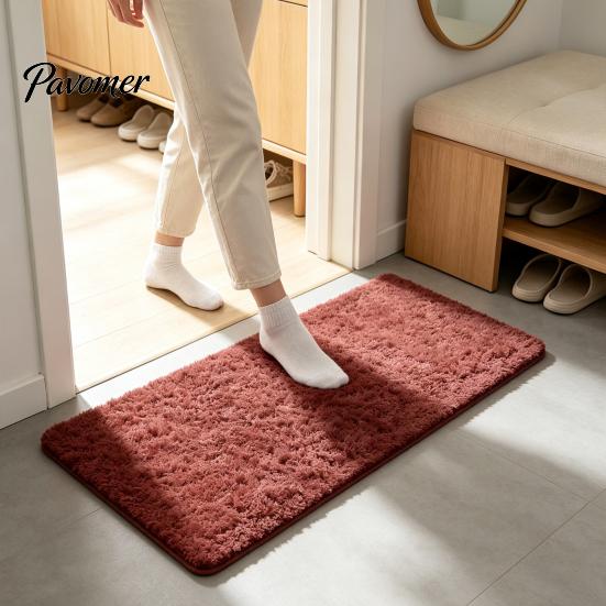 Comfortable Shaggy Rugs for Home Plush Bathroom Rug, Extra Soft Absorbent Bath Non-slip Entryway Mats Indoor Use Microfiber Floor Mat Bathroom,