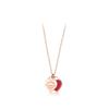 Colar Pingente Coração Clássico da Marca T com Strass, Design de Coração de Amor Banhado a Ouro