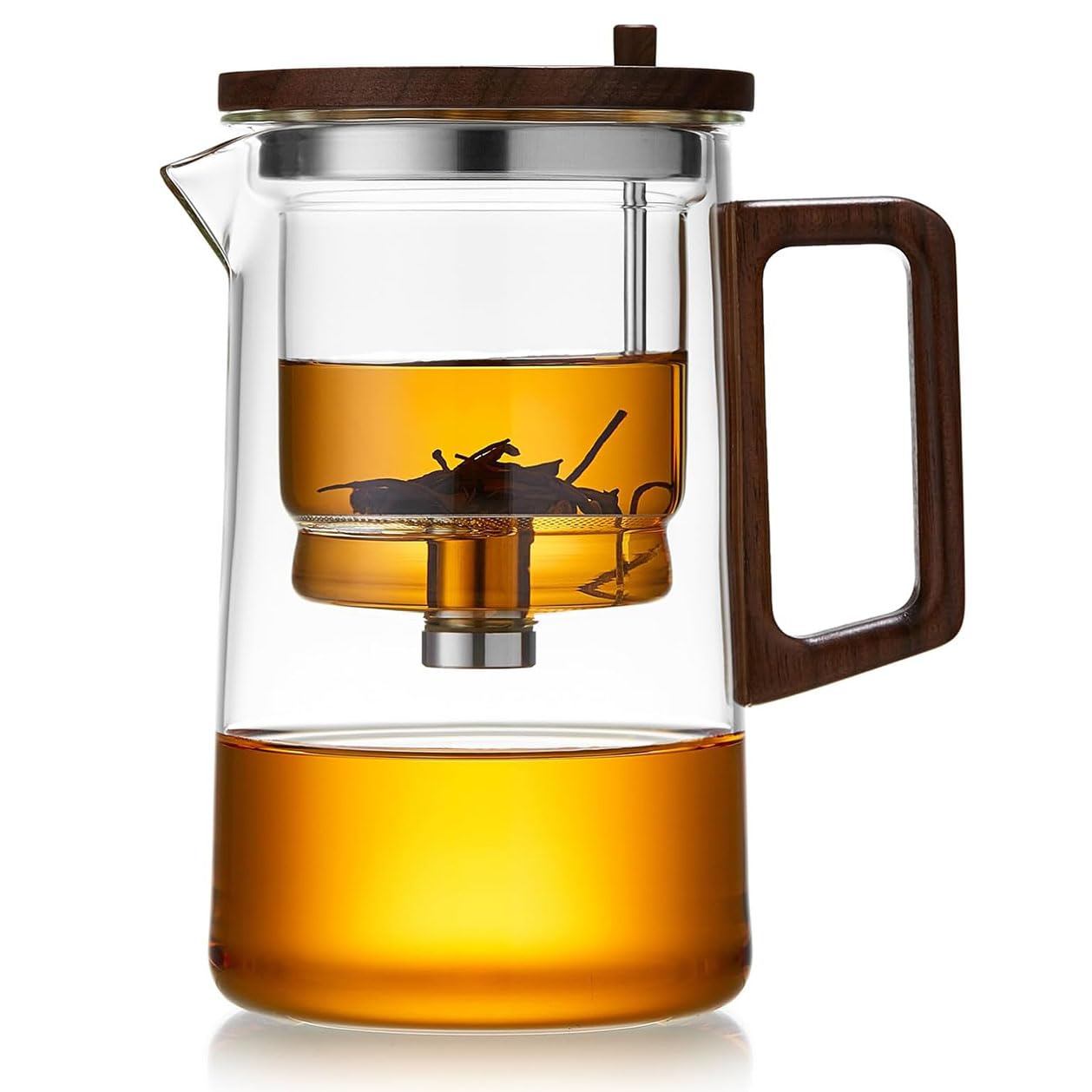 

Pokaro Tea Heat-Resistant Glass Teapot, 750ml Full Capacity, with Push-Out Tea Strainer, Versatile Teapot, Clear Glass Teapot, Heat-Safe, Boiling