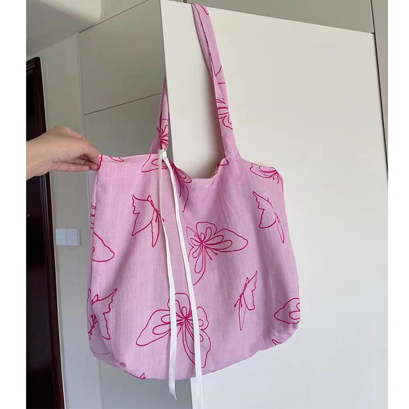 

Butterfly Pink Girly Shoulder Bag Versatile Large Capacity Women s Travel Tote Bag Fashi Design Female Shopping Bag Handbags рожевий
