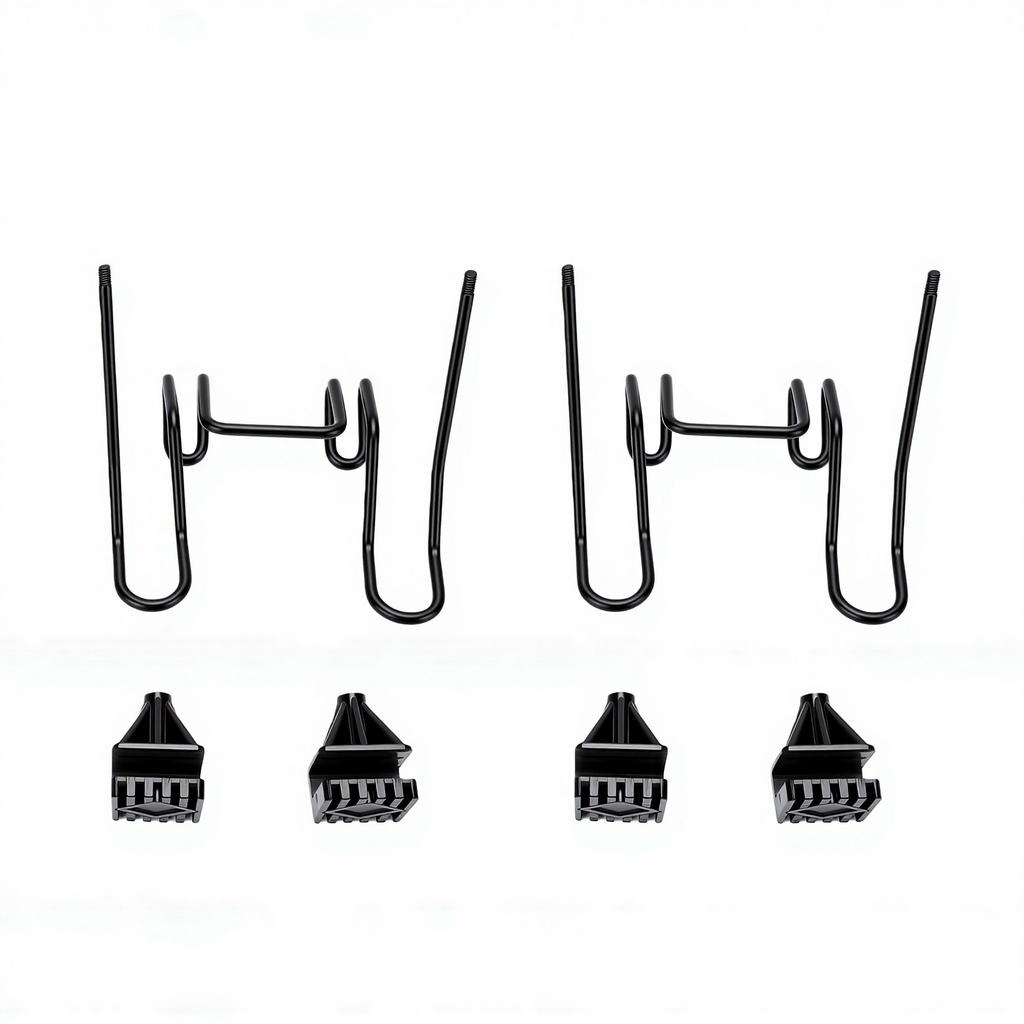 2pcs Car Headrest Hook Dual Hook Stainless Steel High Load Bearing Capacity Truck Hat Holder Black