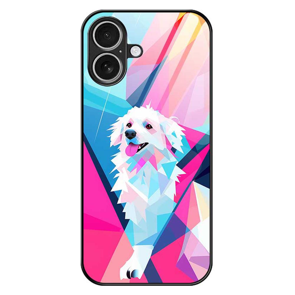 For iPhone 17 Case Anti Drop PC TPU Tempered Glass Pattern Printing Phone Back Cover