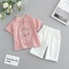 Completo Estivo da Ragazzo a Maniche Corte Stile Cinese per Bambini Hanbok Bello Completo Tang Cotone Lino Sezione Sottile di Abbigliamento Antico