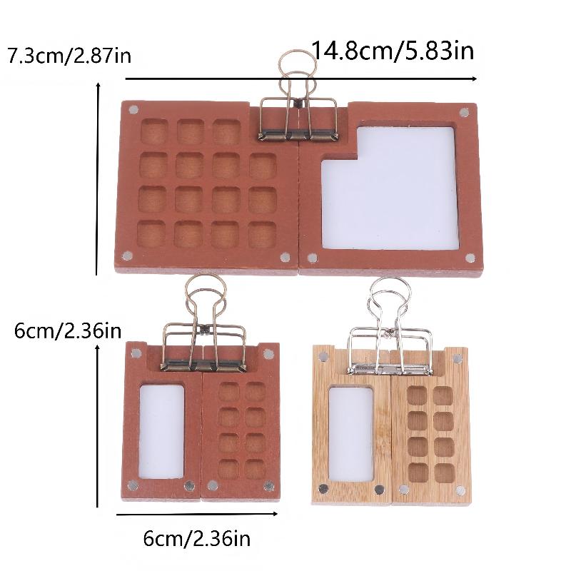 Mini Pocket Watercolor Palette 8/15 Compartment Portable Artist Paint Tray With Clip For Outdoor Sketch Painting