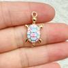 DW88 10Pcs Trendy Multicolor Enamel Turtle Charms Making Handmade DIY Cute Ocean Animal Pendants Necklace Jewelry Accessories