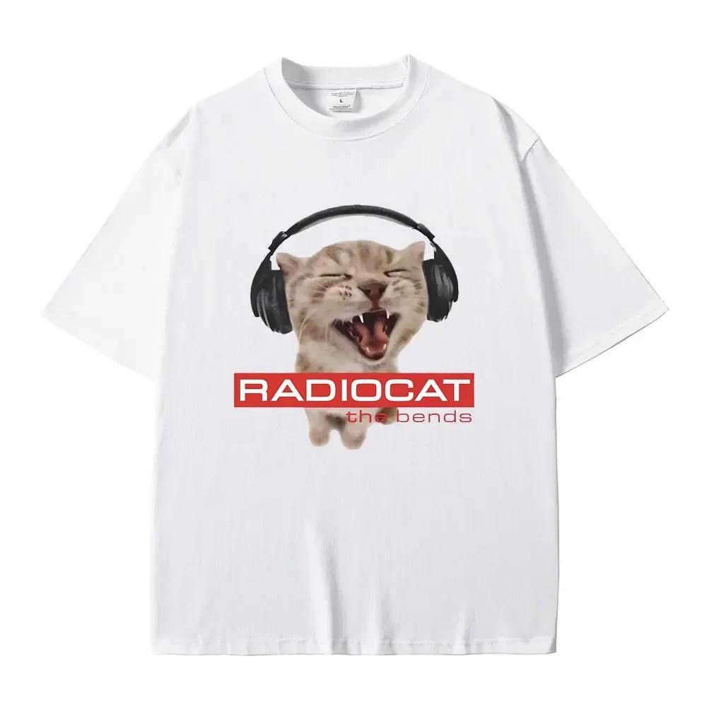 

British Rock Band Radiohead Funny Radiocat The Bends Print T-shirt Men Women Vintage Gothic Tshirt Male Meme T Shirt S