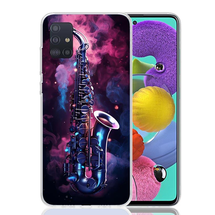 Music Saxophone Instrument Phone Case for Samsung Galaxy A52 A51 A50S A12 A22 A32 A72 A10S A30S A31 A71 Note 20 Ultra 10 Plus S1