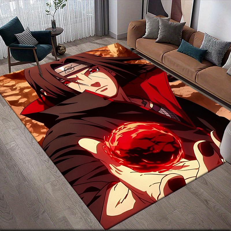 Uchiha Itachi Theme Illustration Square Area Rug, Non-Slip Floor Mat for Bedroom, Perfect Gift for Itachi Fans.chl