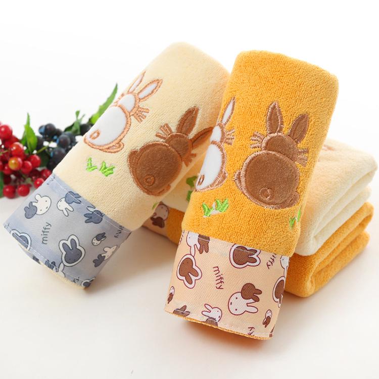 Embroidered Microfiber Face Towel 35x75cm, 400g - Thick, Absorbent, Quick-Drying for Daily Use
