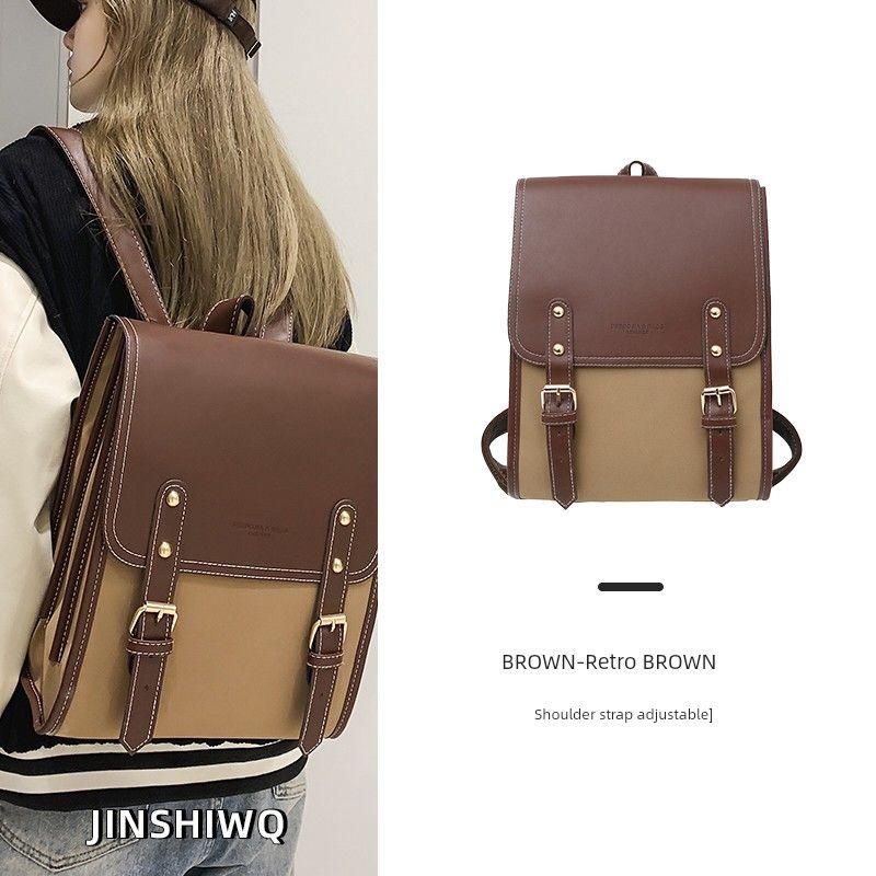 

Мексиканский рюкзак женский ретро британский колледж стиль рюкзак тренд 2025 новое поступление весна и лето модный колледж необработанная кожа Retro Brown [shoulder strap adjustable]]