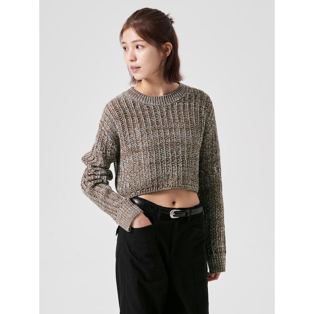 8seconds Pointel Round Neck Long Sleeve Pullover Khaki