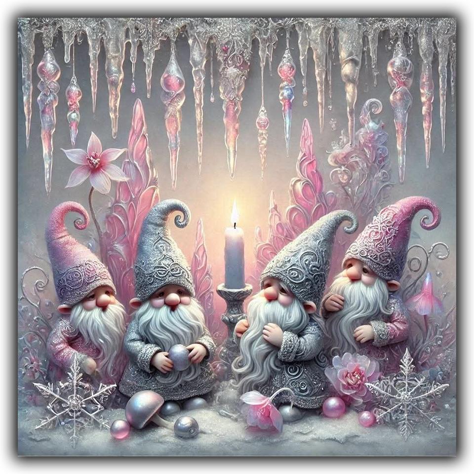 Новый 2025 Полный квадрат/круг Алмазная мозаика Гном Алмазная живопись Гоблин Вышивка Санта-Клаус Рождественский подарок Декор для дома 30x30cm square