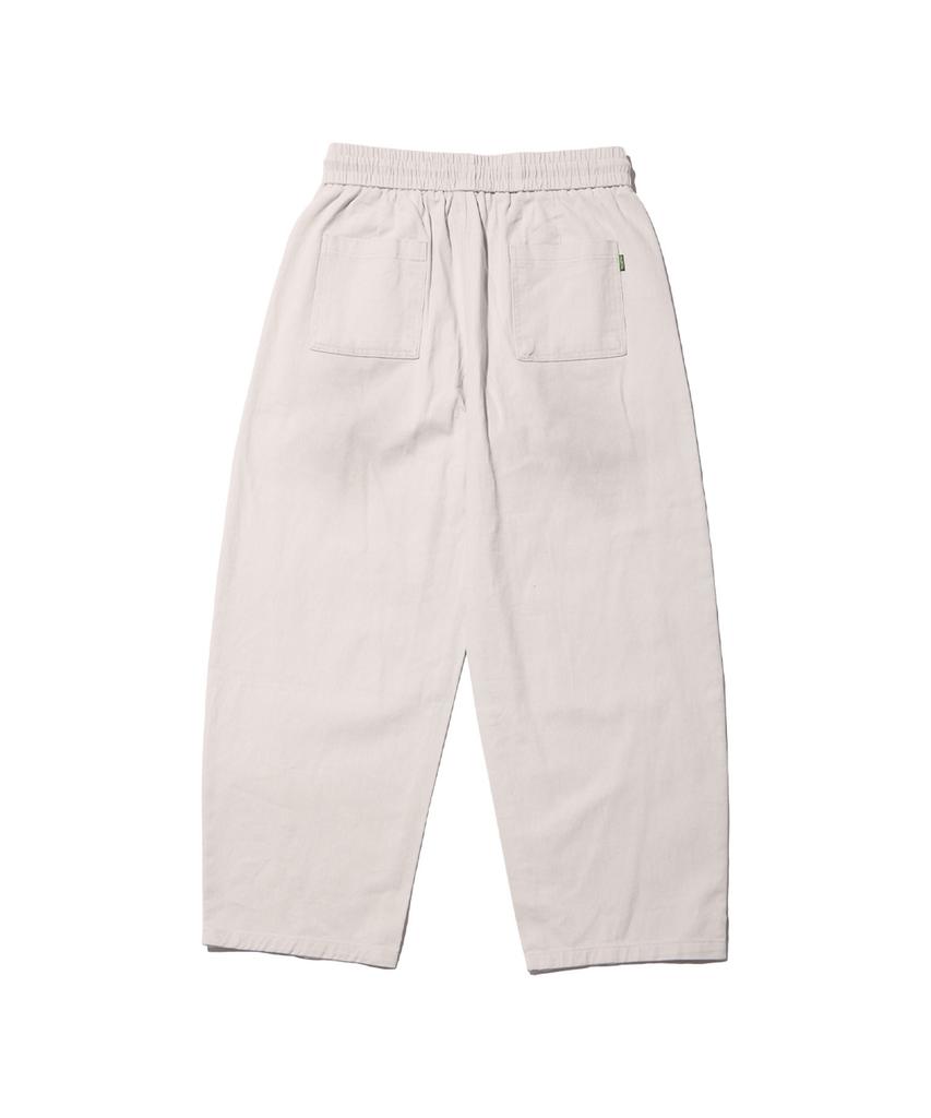 CREAM SODA LAB Front Catbrush Washed Cotton Elastic Waist Pants Ivory
