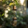 Lovely Kitten Wind Chimes Indoor and Outdoor Decoration Vintaged Bronze Metal Soothings Sounds for Garden Decoration Gift