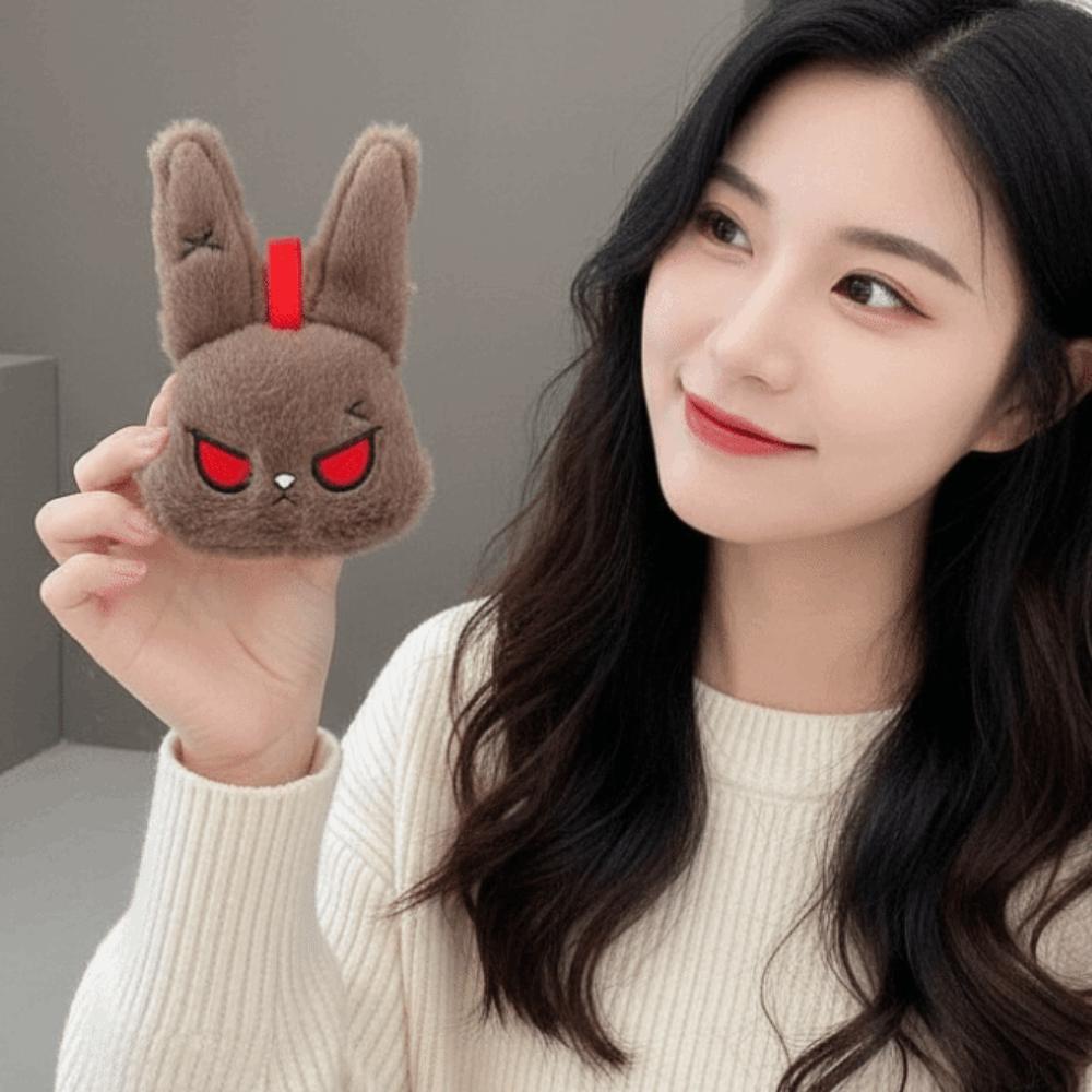 Fluffy Gothic Rabbit Compact Stitched Bunny Bag Pendant Halloween Plushie Cosplayers