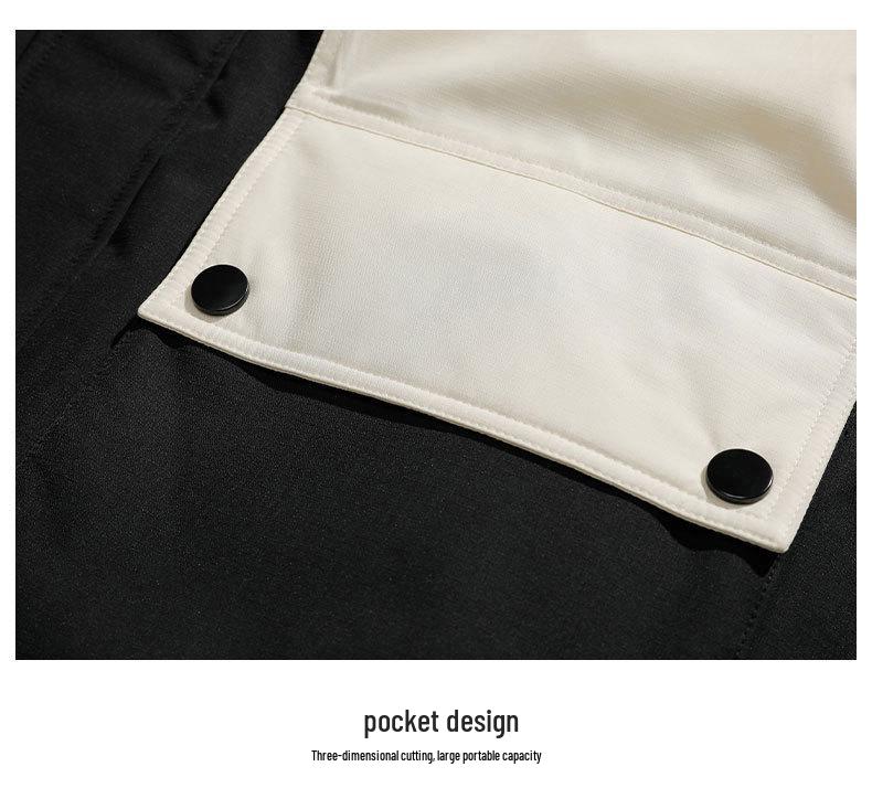 Men's Hooded Down Jacket, New Winter 2025 Color Block, Warm Thickened Workwear with Stand Collar