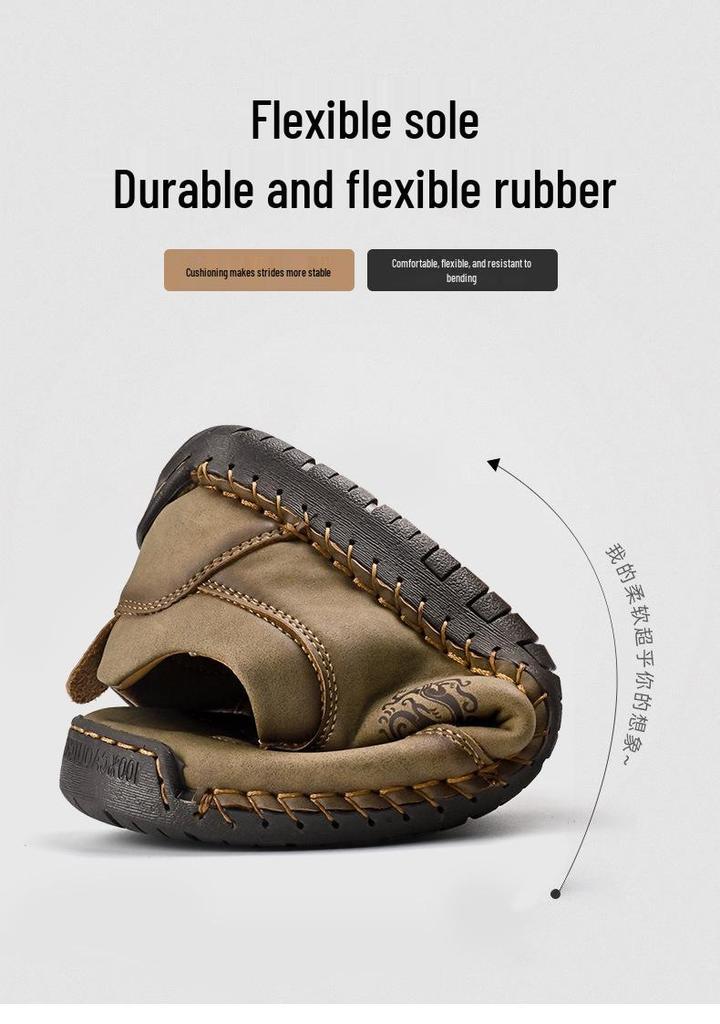 Men's Hand-Stitched Low-Top Lace-Up Large Size Casual Loafers for Driving