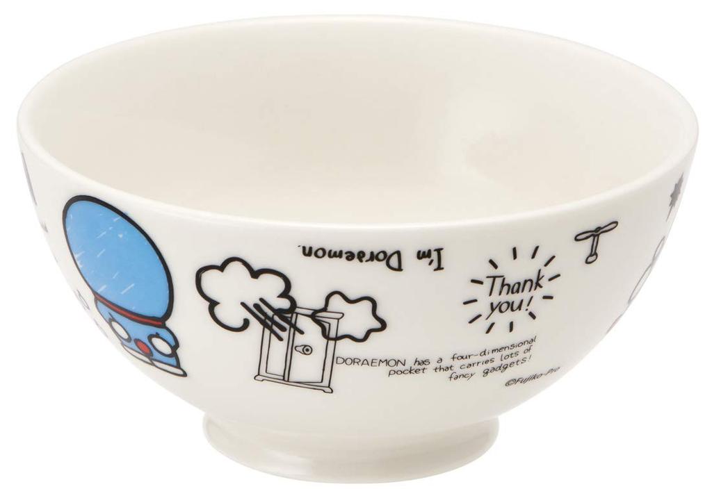 Skater Ceramic Rice Bowl for CHRB1 Children, 250ml, "I'm Doraemon" Design, Sanrio,