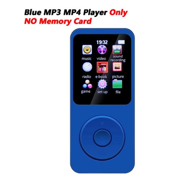 

MP3-плеер Портативный музыкальный плеер Bluetooth 5.4 Музыкальный стереоплеер 1,8-дюймовый экран Поддержка FM-радио Электронная книга Запись синий