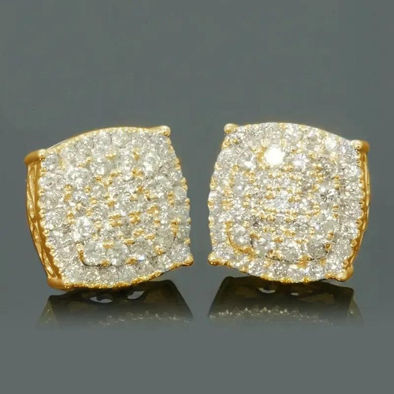Bling Super Flash Geometric Stud Earrings For Women, Men'S Hip-Hop Versatile Personalized Earrings, Exquisite Versatile Commuter Models