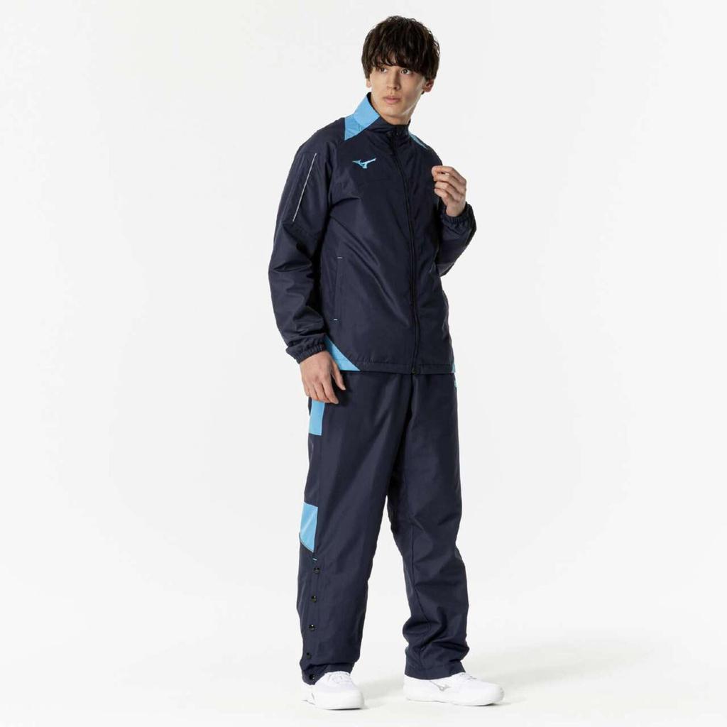 Mizuno Basketball Windbreaker Shirt Navy X W2JEB501 Jacket, Water-Repellent, Turquoise,