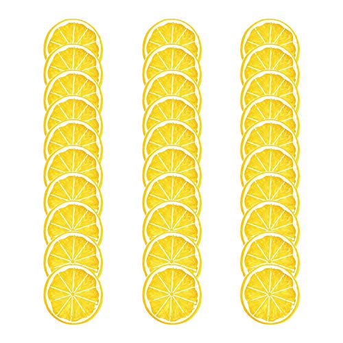 30 Pieces of Artificial Lemon Slice Kitchen Home Decoration Artificial Fruit Ornaments Yellow